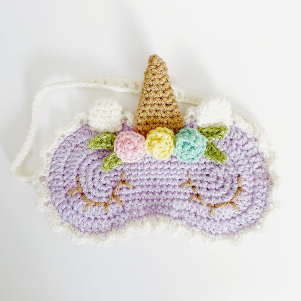 Handmade Crochet Unicorn Eye Mask Sleep Mask